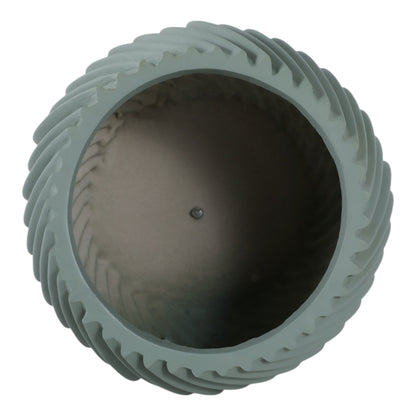 S/2 8/12" Curvy Lines Rounded Planter, Sage Green - Decor Addict, LLC