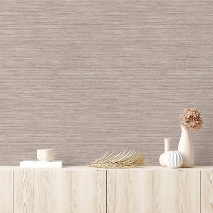 Horizontal Grasscloth Pewter P&S Wallpaper, 28 sq. ft.: Pewter - Decor Addict, LLC