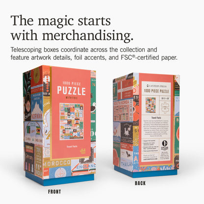 1000 PIECE PUZZLE, Travel Facts, Firelight - Decor Addict, LLC