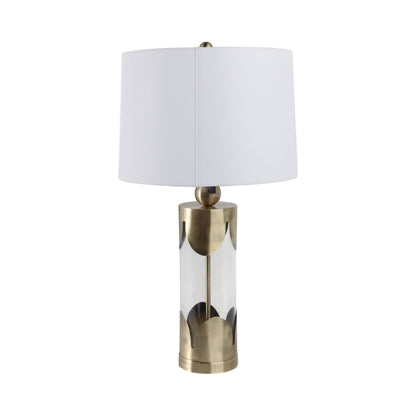 Table Lamp - Gold Glass/Metal Scallop Border, 30 in. - Decor Addict, LLC