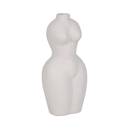 Dol, 12"h Torso Vase, White - Decor Addict, LLC