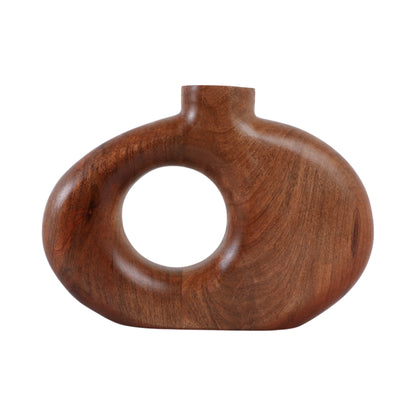 10x7" Cut-out Wood Vase, Natural - Decor Addict, LLC