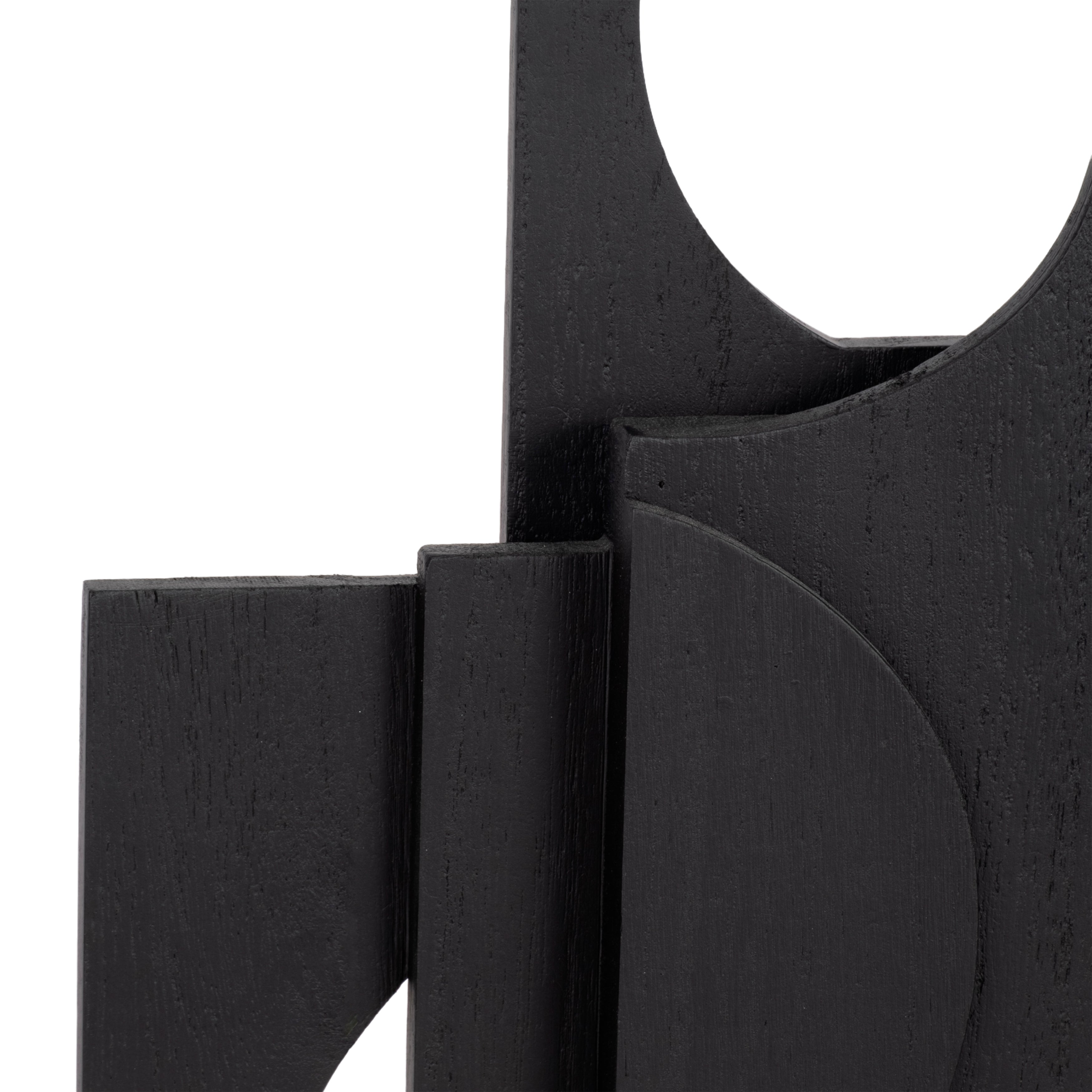 24" Modern Stacked Sculpture, Black - Decor Addict, LLC