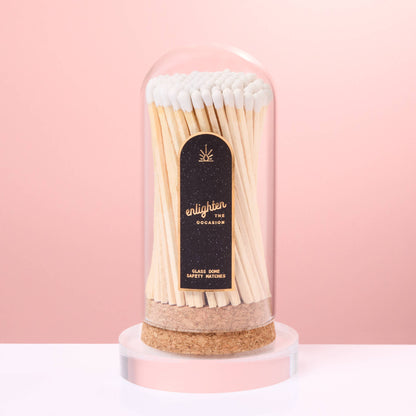 White Wooden Matchsticks in Glass Corked Dome - Decor Addict, LLC