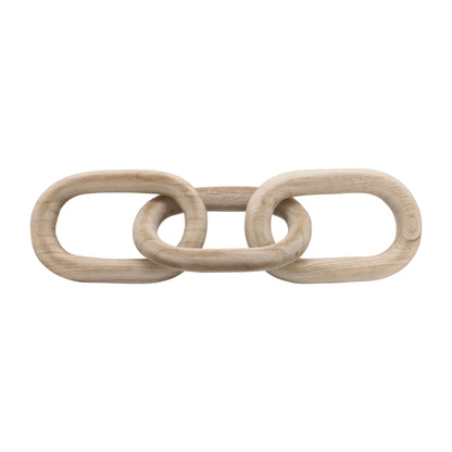 28" 3 Wooden Links, Natural - Decor Addict, LLC
