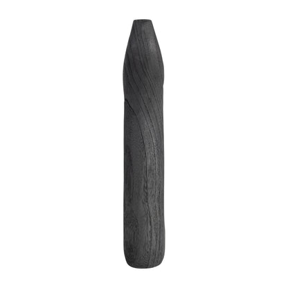 Wood, 14"h Cut-out Vase, Black - Decor Addict, LLC