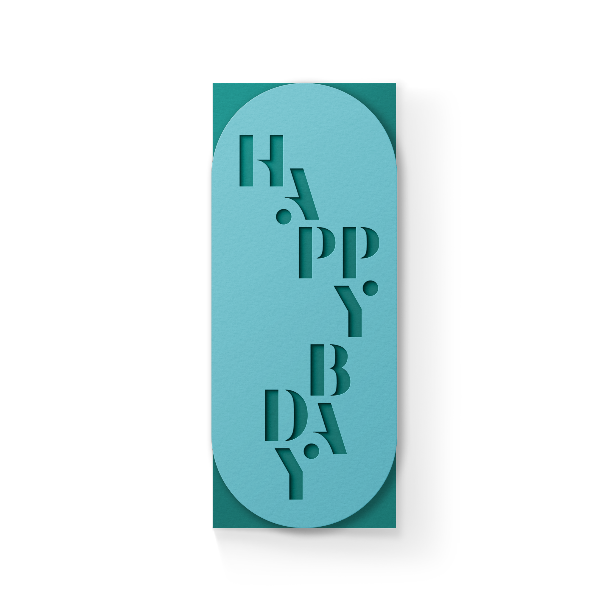 Happy Bday #10 Slim Sleeve Card - Turquoise - Decor Addict, LLC