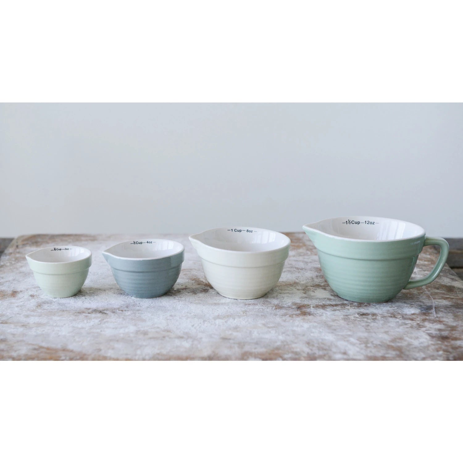 Stoneware Batter Bowl Measuring Cups, Set of 4 - Decor Addict, LLC