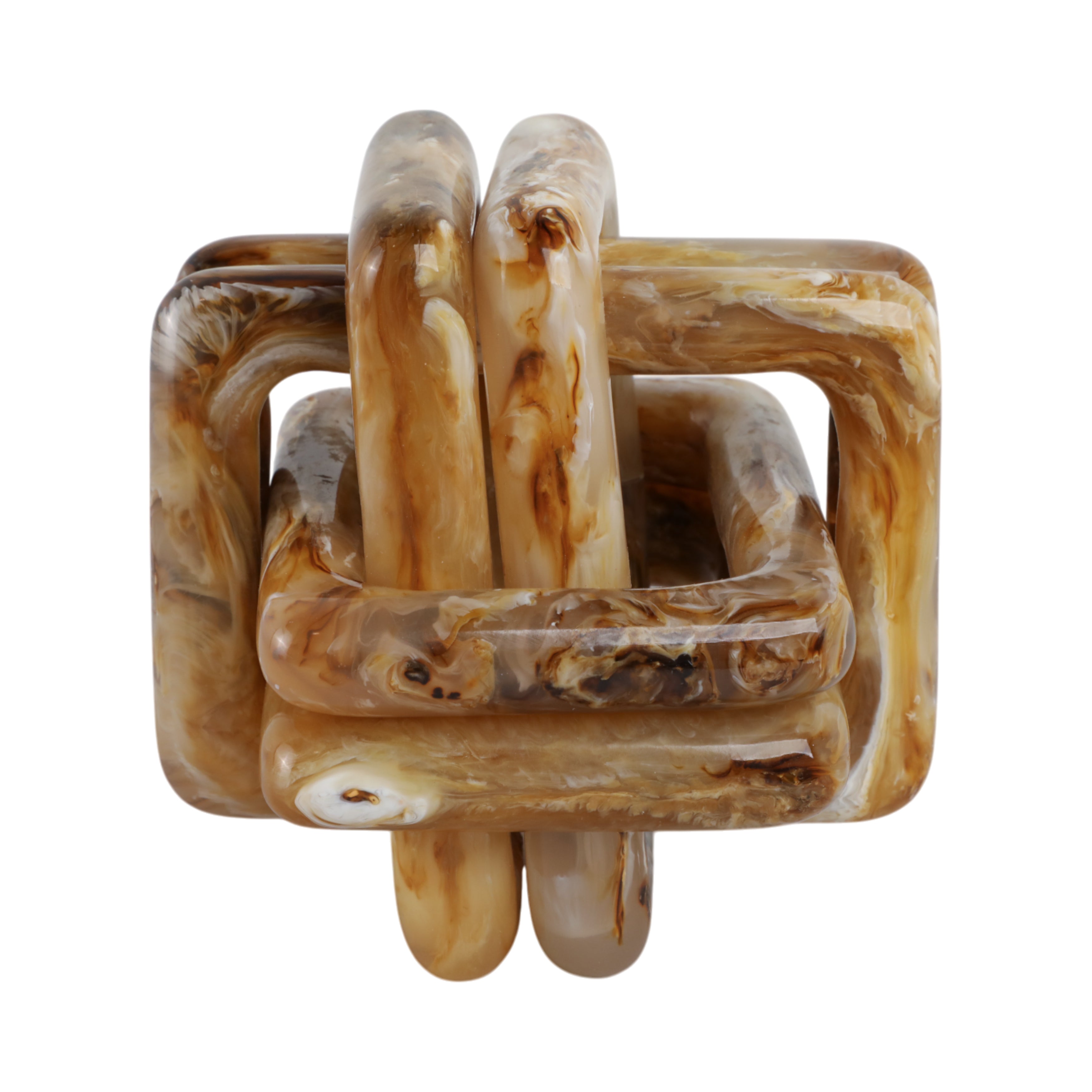 6" Marbled Resin Knot, Tan - Decor Addict, LLC