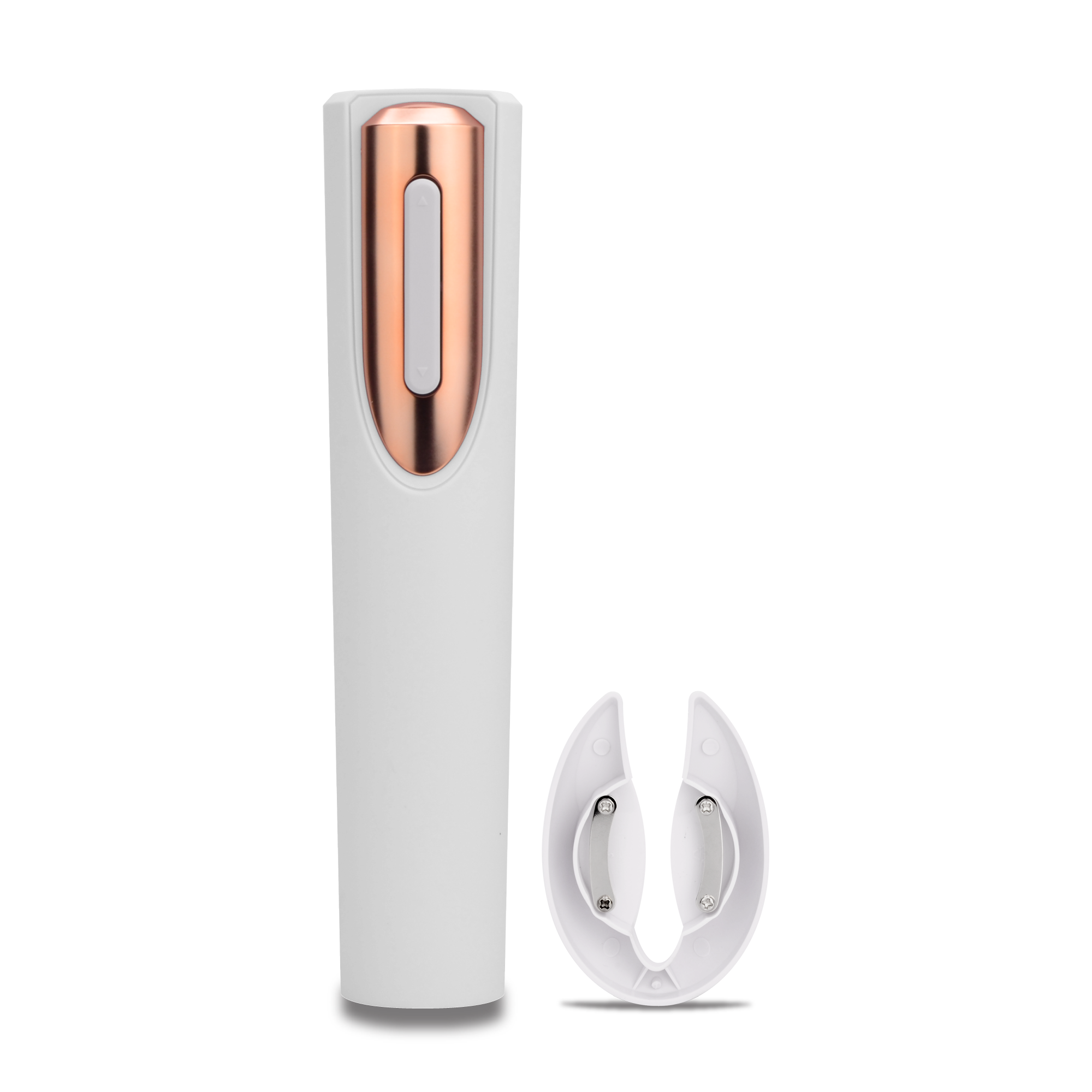 Vin Fresco Electric Wine Opener, Battery-Powered Corkscrew: White & Rose Gold - Decor Addict, LLC