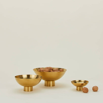 ESSENTIAL FOOTED BOWL - BRASS: LARGE - Decor Addict, LLC