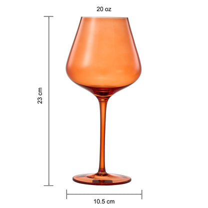 Colored Crystal Wine Glass Set of 5, Large 20 OZ Glasses - Decor Addict, LLC