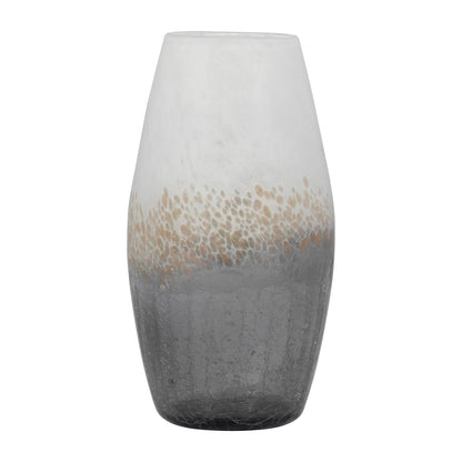 Glass, 12" Crackle Vase, Multi - Decor Addict, LLC