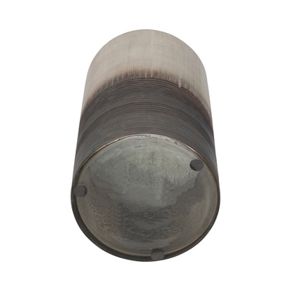 Glass, 13" Metallic 2-tone Vase, Silver - Decor Addict, LLC