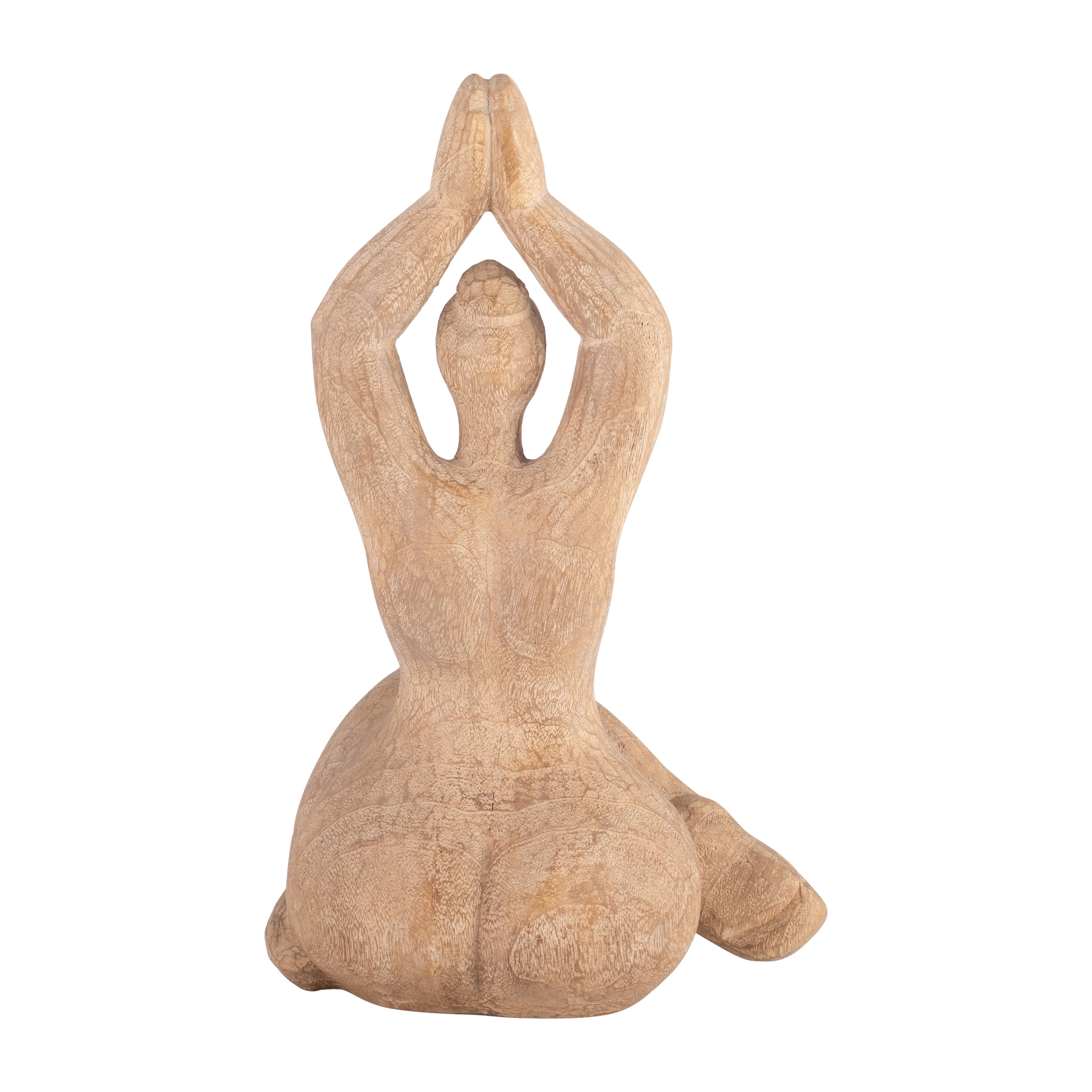 Resin 11" Namaste Female Yoga Figurine, Brown - Decor Addict, LLC