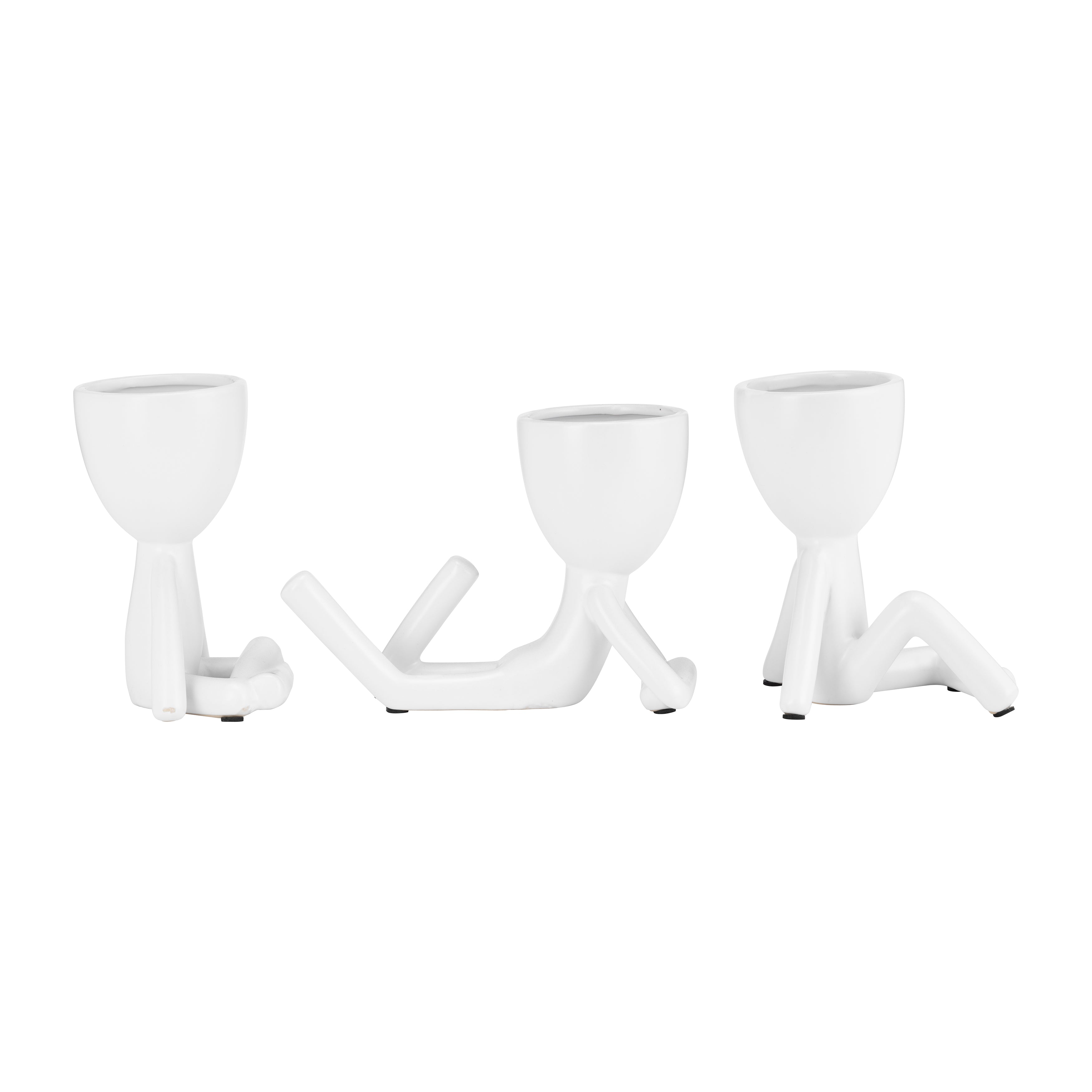 Cer, S/3 8" Sitting Humans, White - Decor Addict, LLC