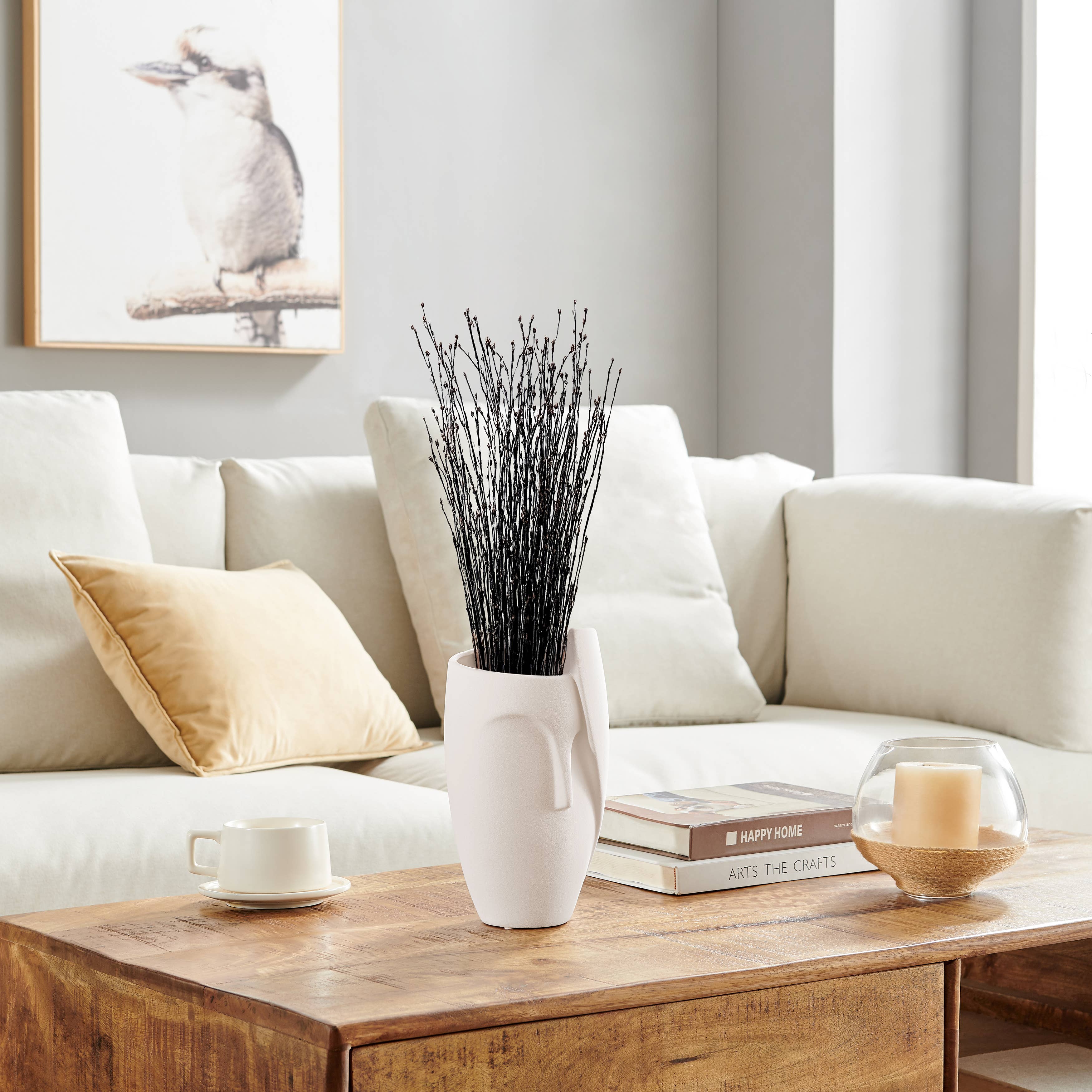 Hans Ansit Cream Face Matte Ceramic Sculpture Planter Vase - Decor Addict, LLC