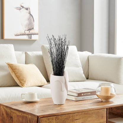 Hans Ansit Cream Face Matte Ceramic Sculpture Planter Vase - Decor Addict, LLC