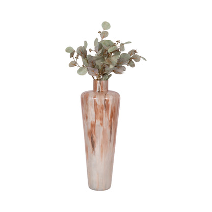 24" Nude Drip Finish Glass Floor Vase, Tan Multi - Decor Addict, LLC