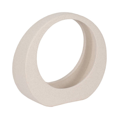Stoneware Circular Sculptural Loop Object - White, 8 in. - Decor Addict, LLC