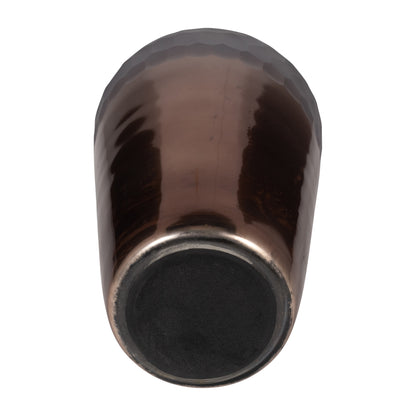 Glass, 14" 2-tone Hand-cut Vase, Metallic - Decor Addict, LLC