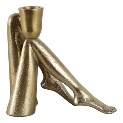 6x6" Bent Legs Taper Holder, Gold - Decor Addict, LLC