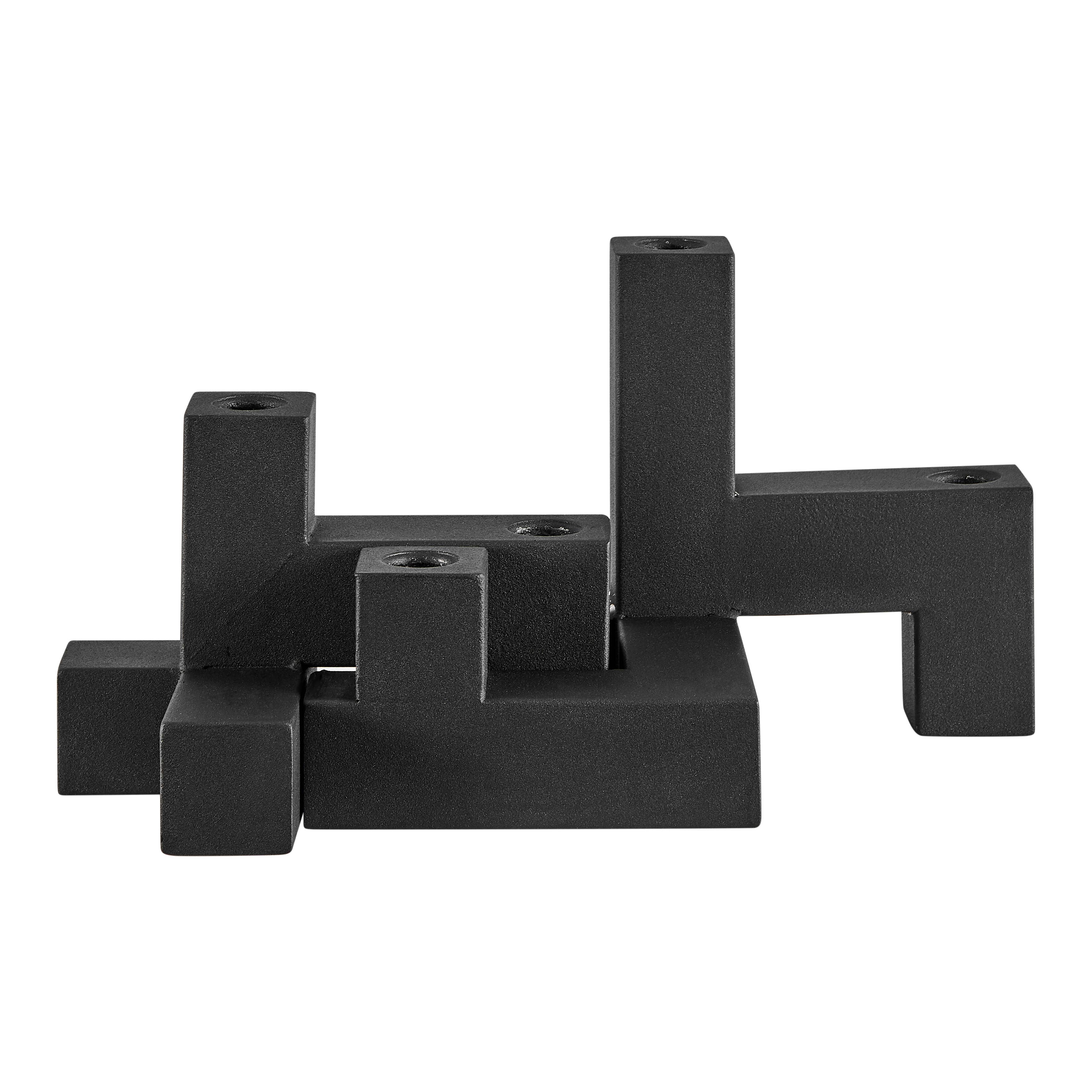 Black Metal Stacking Candelabra Taper Candle Holder Set (2) - Decor Addict, LLC