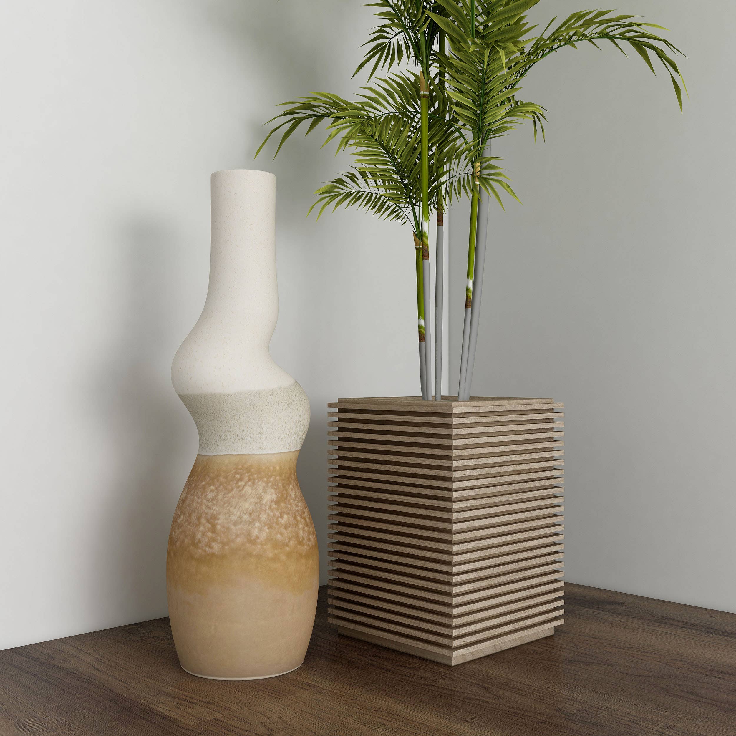 Montego Ceramic Floor Vase, Large - Decor Addict, LLC