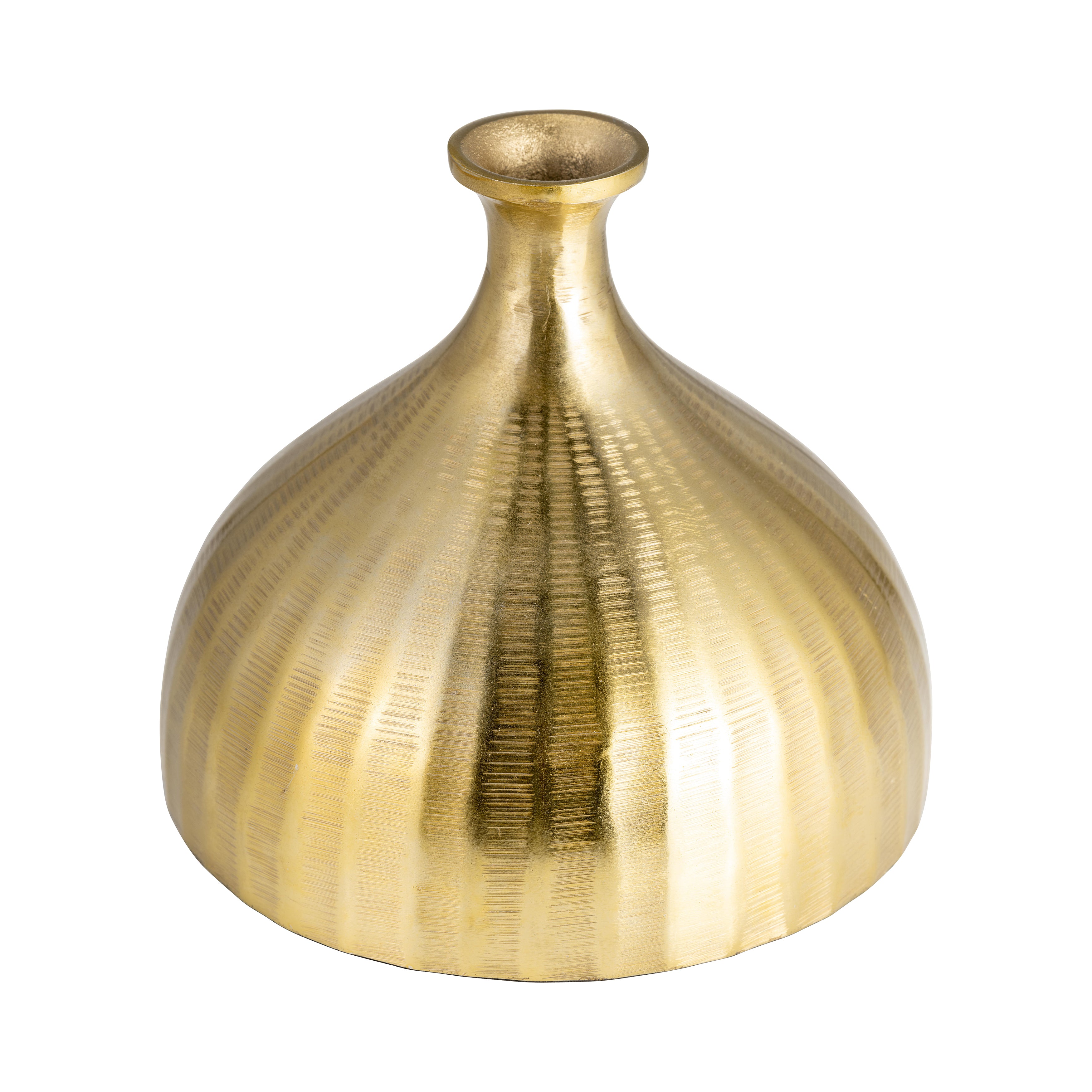 Metal, 7" Bulbous Vase,gold - Decor Addict, LLC