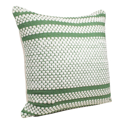 Going Green Striped Handwoven Throw Pillow: Green/White / 14" x 36" / Poly Filled - Decor Addict, LLC
