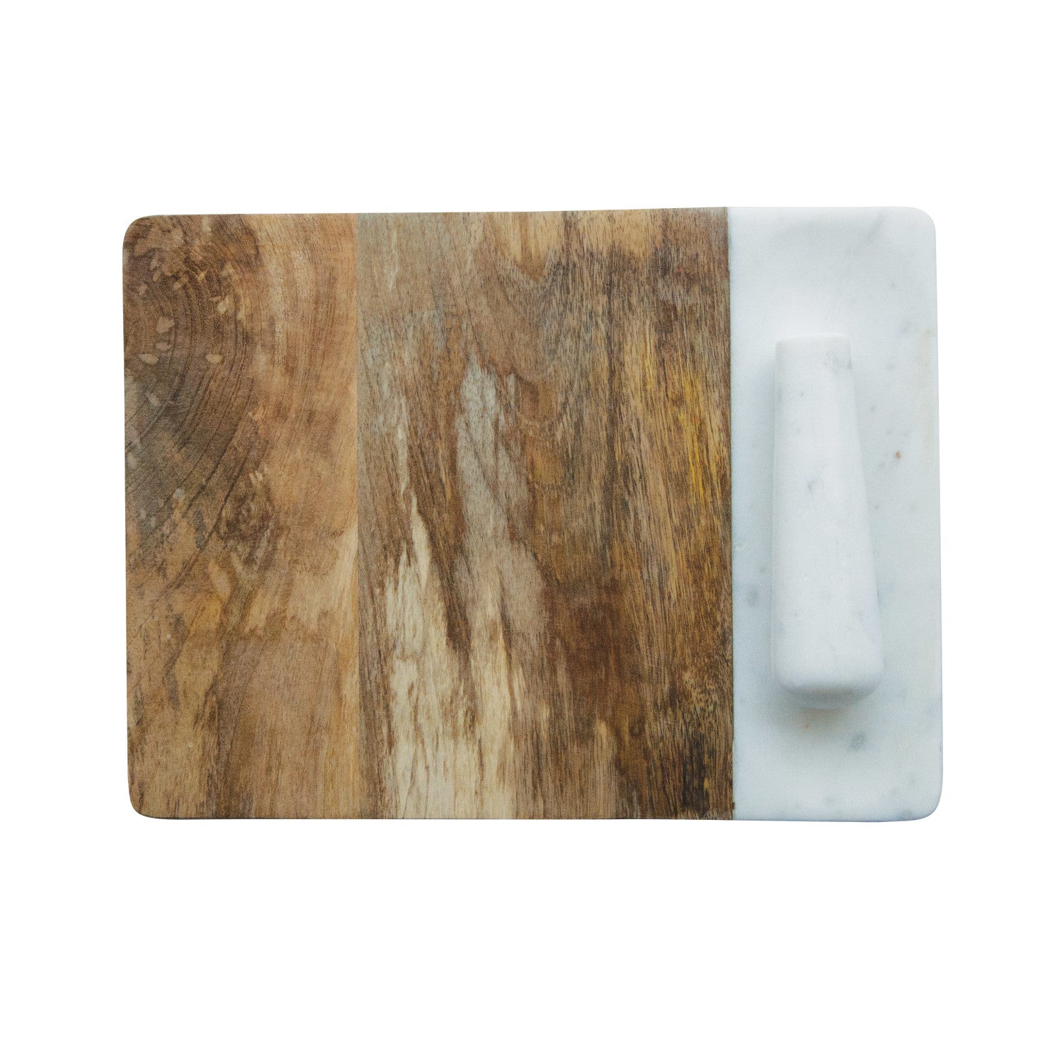 Mango Wood & Marble Cheese/Serving Board w/ Marble Pestle