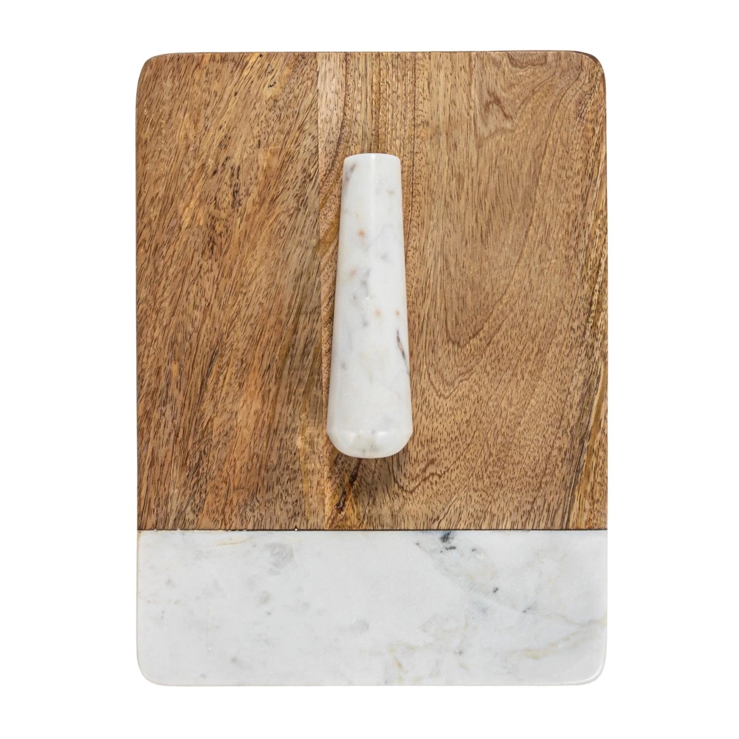 Mango Wood & Marble Cheese/Serving Board w/ Marble Pestle - Decor Addict, LLC