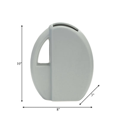 Gray 9 in. Ceramic Novelty Solid Garden Watering Can - Decor Addict, LLC