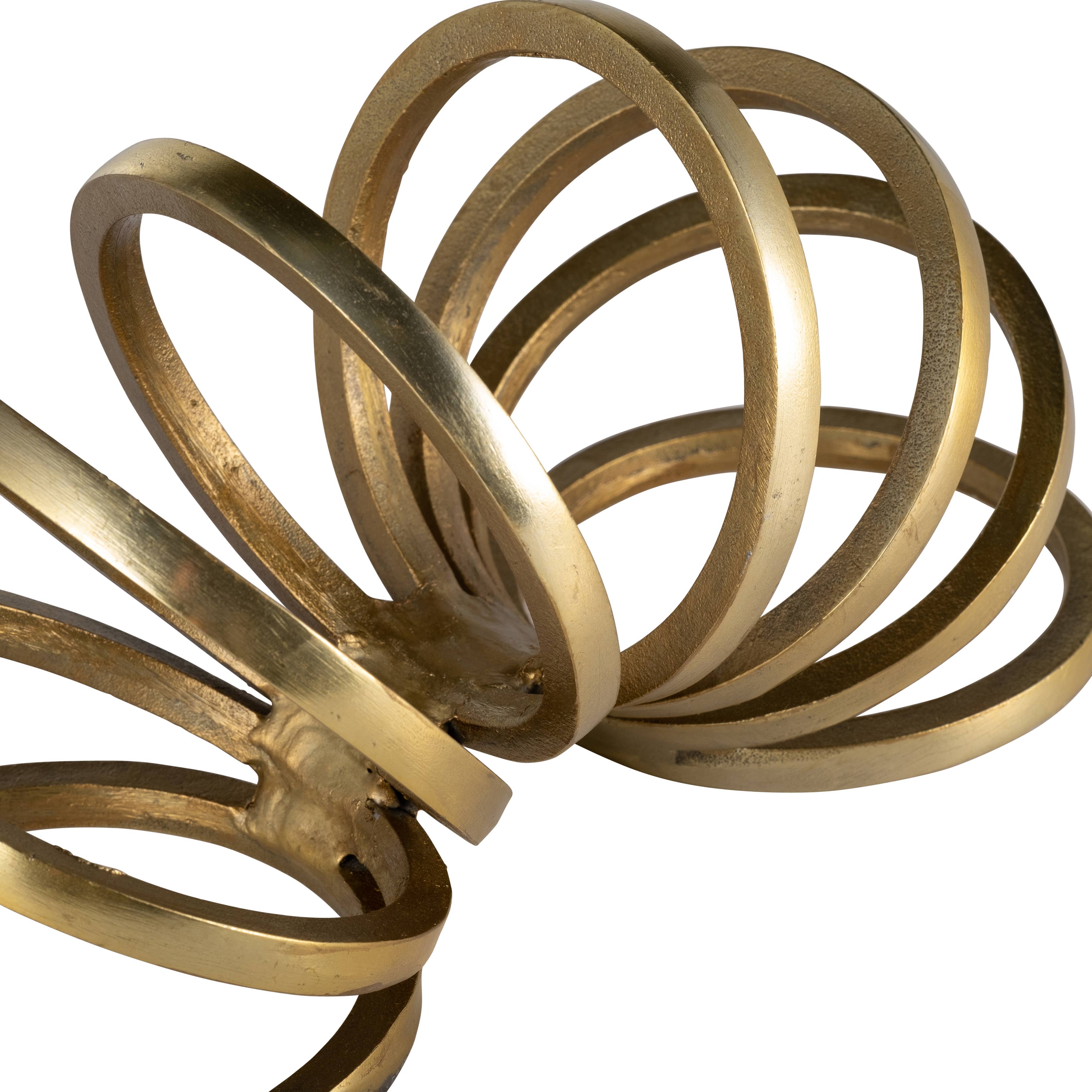 Decorative Sculpture - Gold Metal Slinky Ring, 11 in. - Decor Addict, LLC