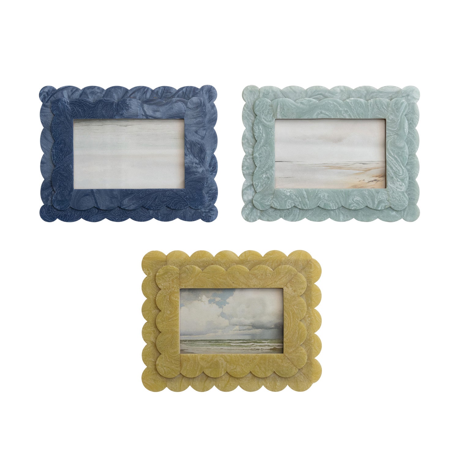 2-Layer Scalloped Photo Frame, 3 Colors (4" x 6" Photo)
