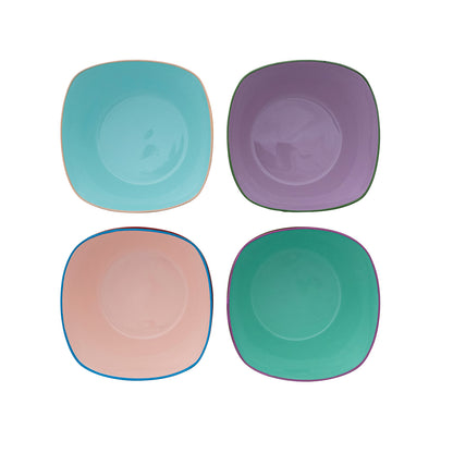 Enameled Stainless Steel Bowl with Colored Edge, 4 Colors