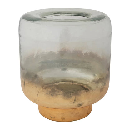 Mercury Glass Hurricane, Gold Finish