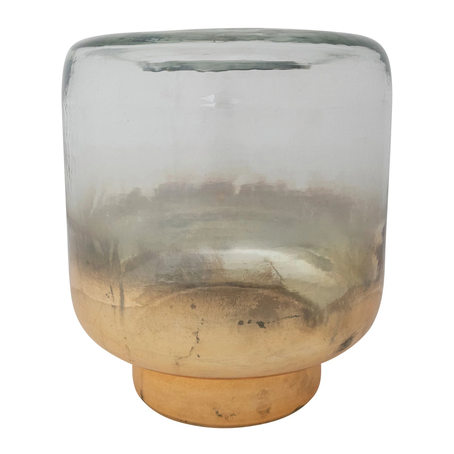 Mercury Glass Hurricane, Gold Finish