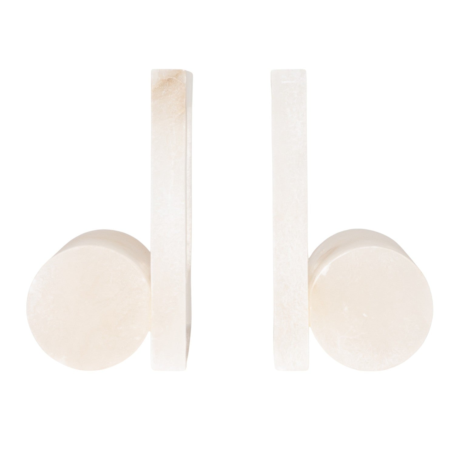 Alabaster Bookends with Cut-Outs, Set of 2 (Each One Will Vary)