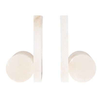 Alabaster Bookends with Cut-Outs, Set of 2 (Each One Will Vary)