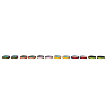 Enameled Metal Napkin Rings with Colored Edge, 6 Colors