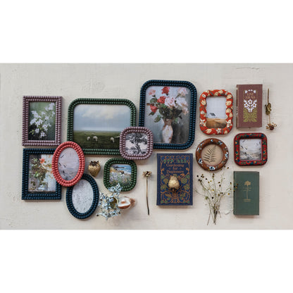 Resin Bobbin Photo Frame, 2 Colors (Holds 8" x 10" Photo) (Hangs or Sits)