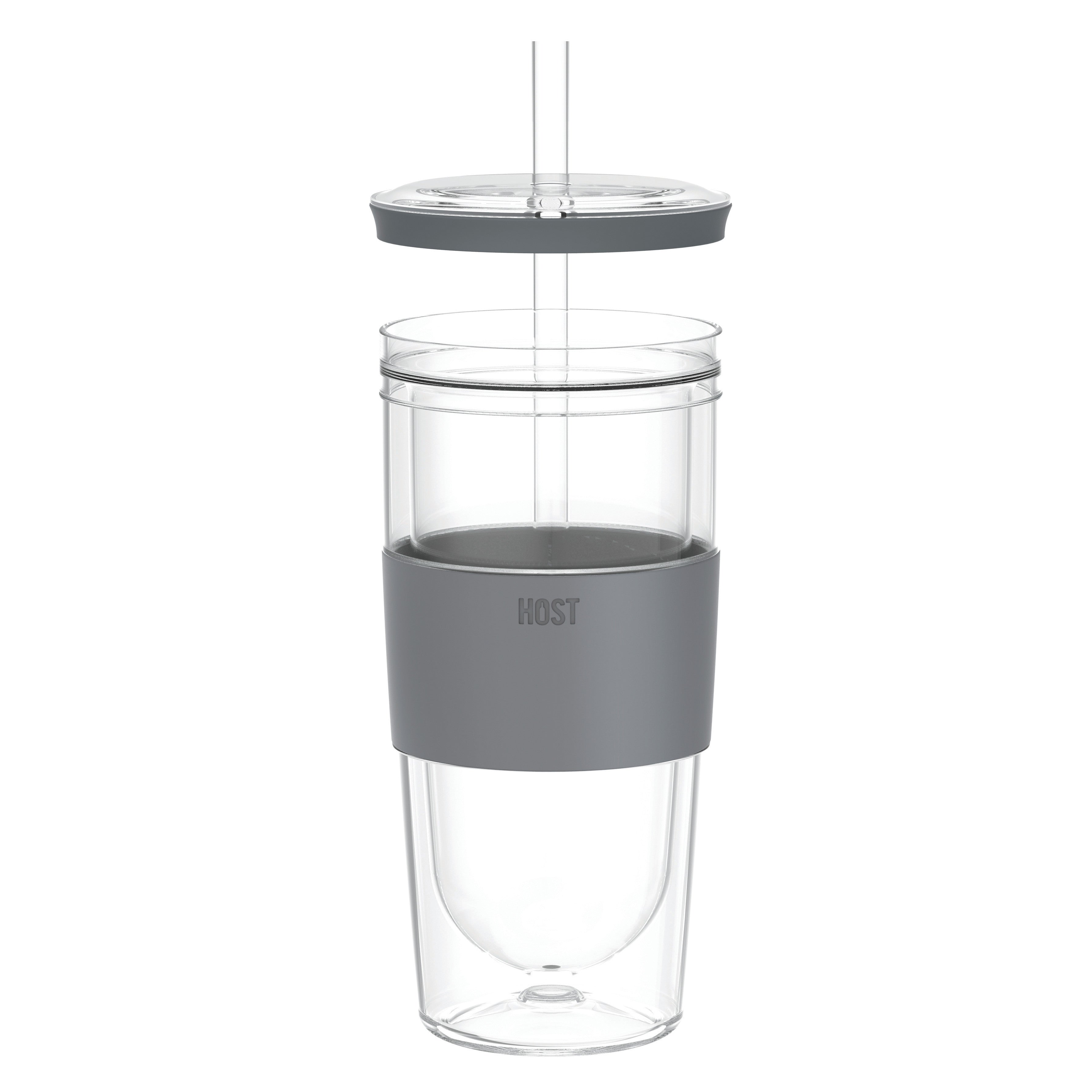 Tumbler FREEZE™ in Gray with Lid and Straw - Decor Addict, LLC