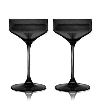 Reserve Nouveau Crystal Coupe Glasses in Smoke Set of 2 - Decor Addict, LLC