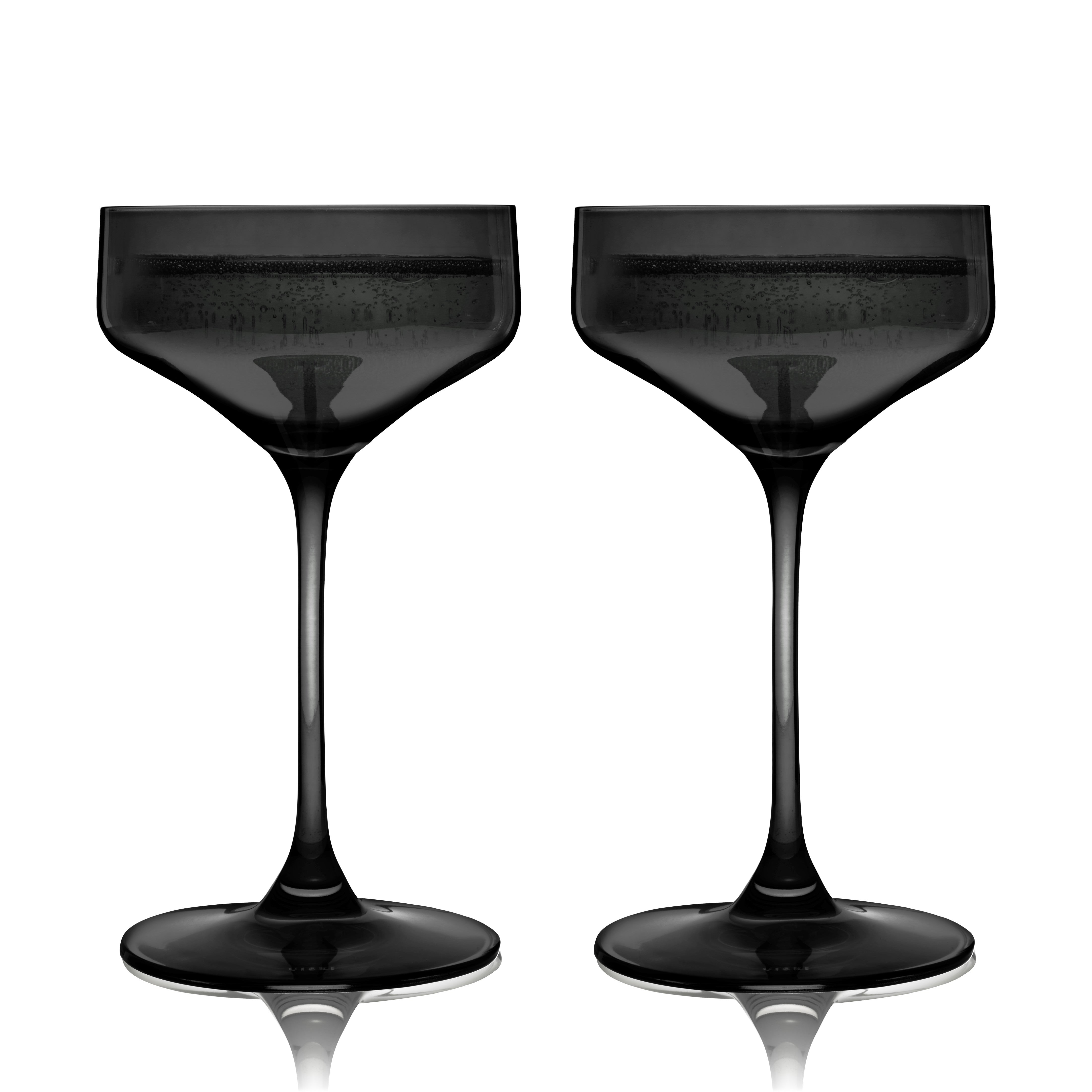 Reserve Nouveau Crystal Coupe Glasses in Smoke Set of 2 - Decor Addict, LLC