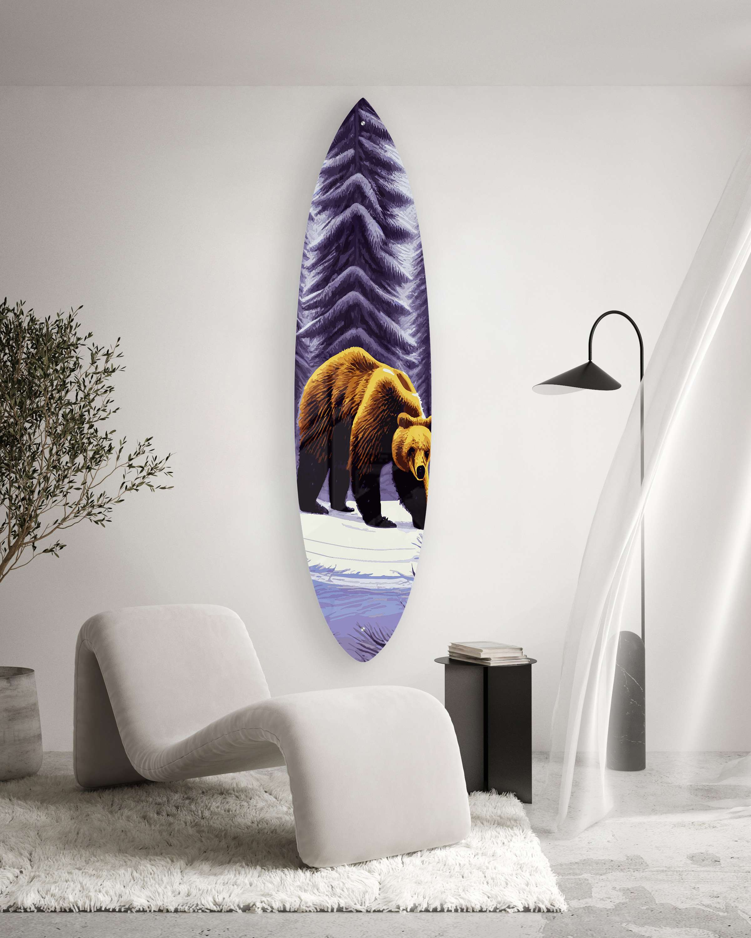 Bear Pattern Acrylic Surfboard Wall Art - Decor Addict, LLC