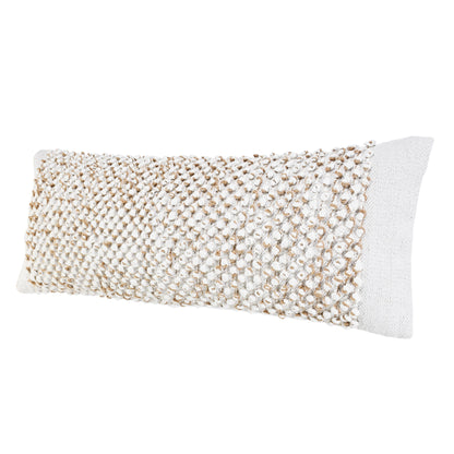 Farmhouse Color Block Hand-Woven Cotton Blend Pillow: Pillow- Poly Filled - Decor Addict, LLC
