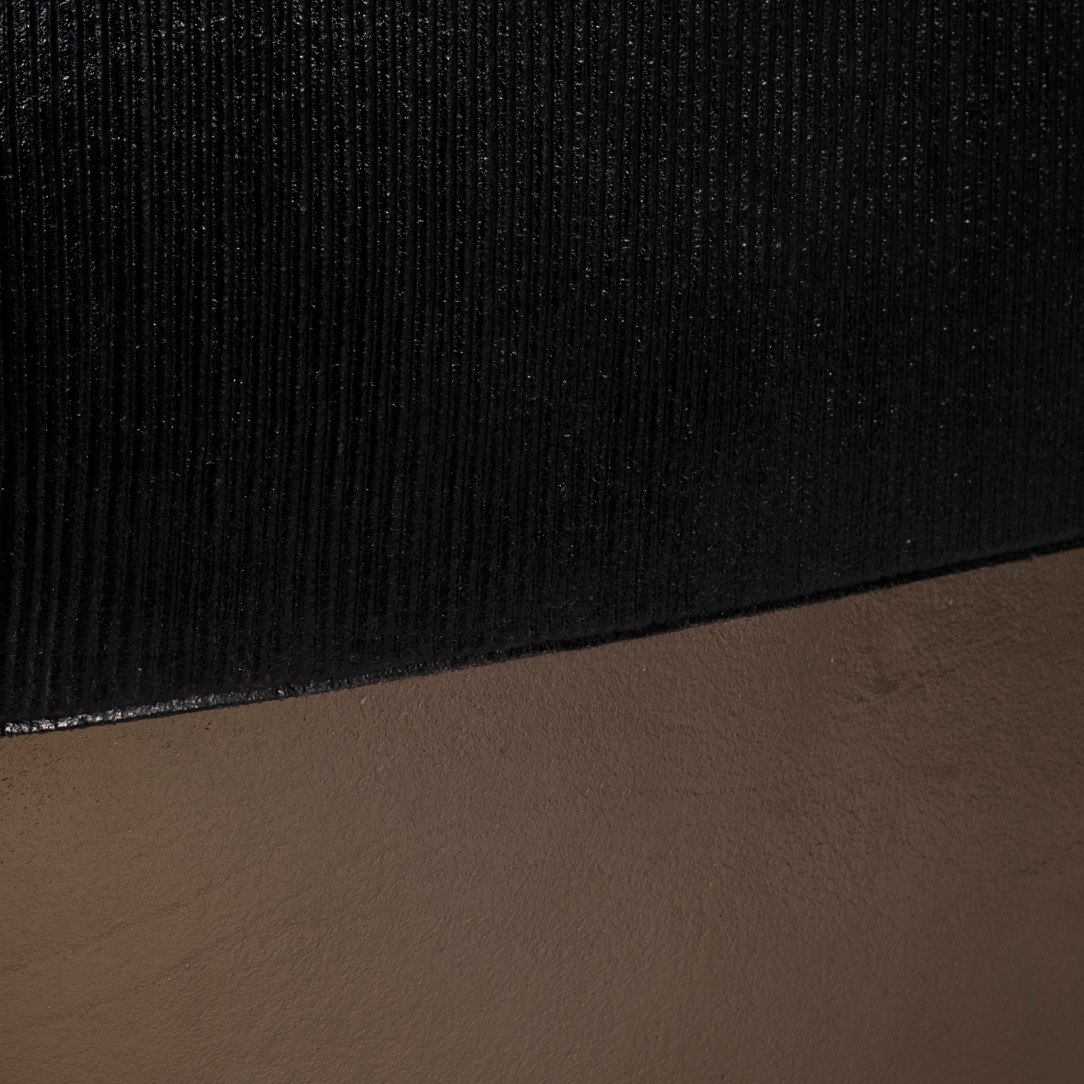 22" Color Block Round Vase, Black/brass Antique - Decor Addict, LLC