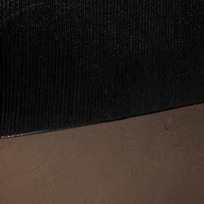 22" Color Block Round Vase, Black/brass Antique - Decor Addict, LLC