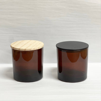 Wood Lids /Set of 12/ Black Wood Lid/ Natural Wood Lid: Black Wood Lids - Decor Addict, LLC